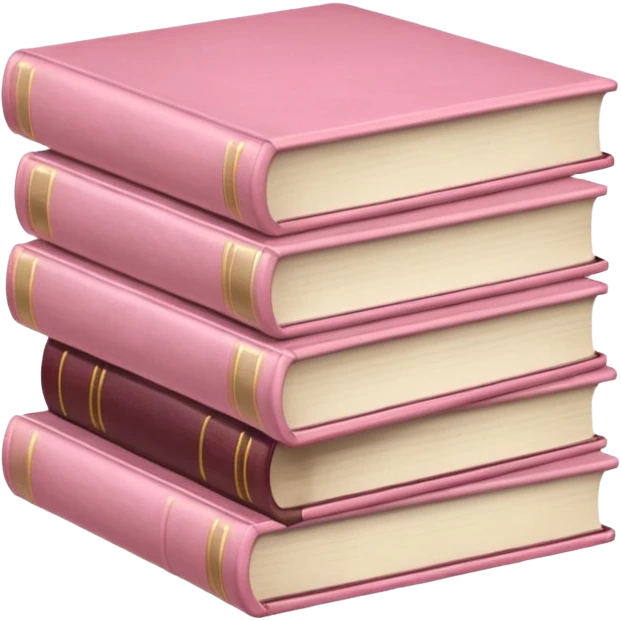 Light Pink books in a pile emoji