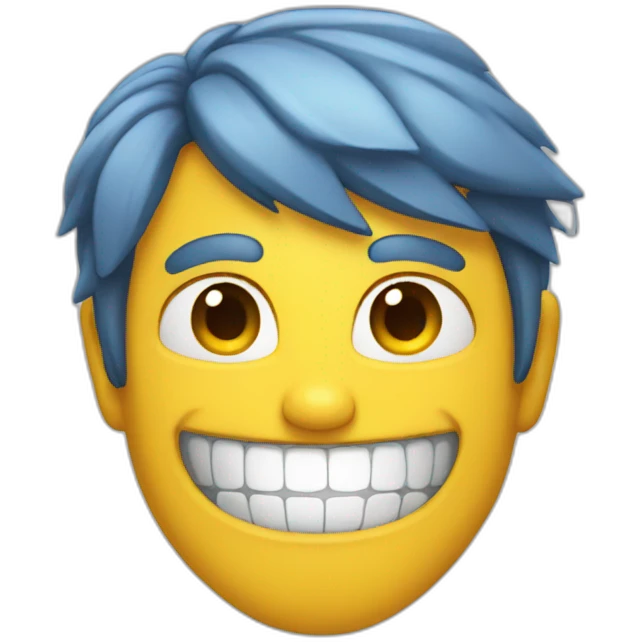 big smile weird emoji