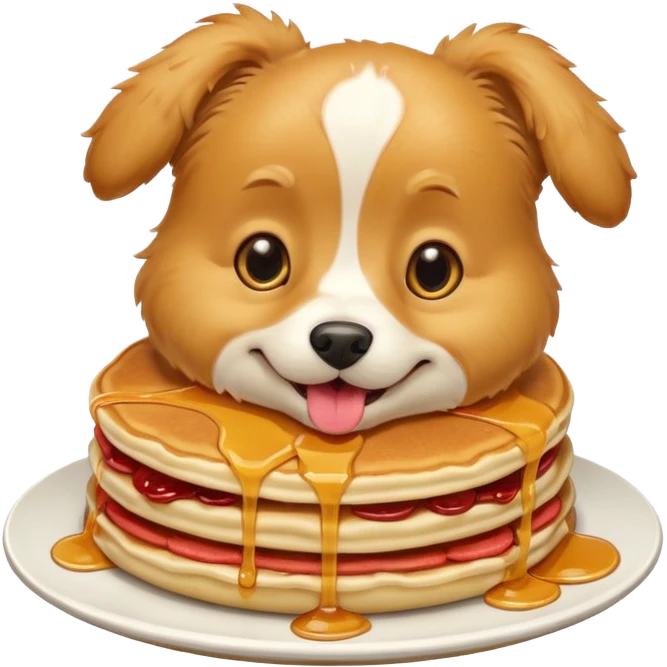 Dog eating pancakes emoji