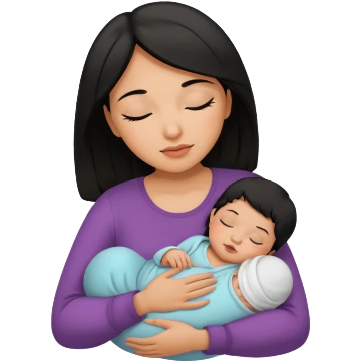 mom holding newborn baby girl with brown eyes tan skin and black hair and blue eyes newborn girl baby tan skin black hair emoji