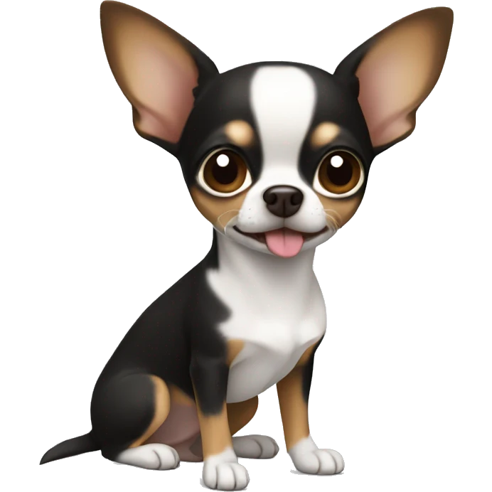 Black, brown and white chihuahua emoji