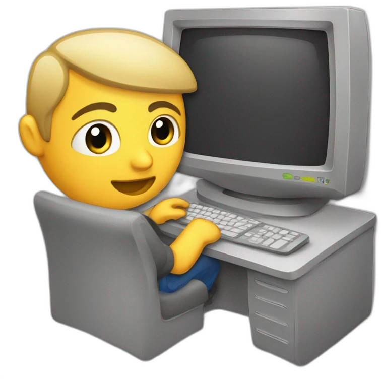 Quelqu'un qui joue à son PC emoji