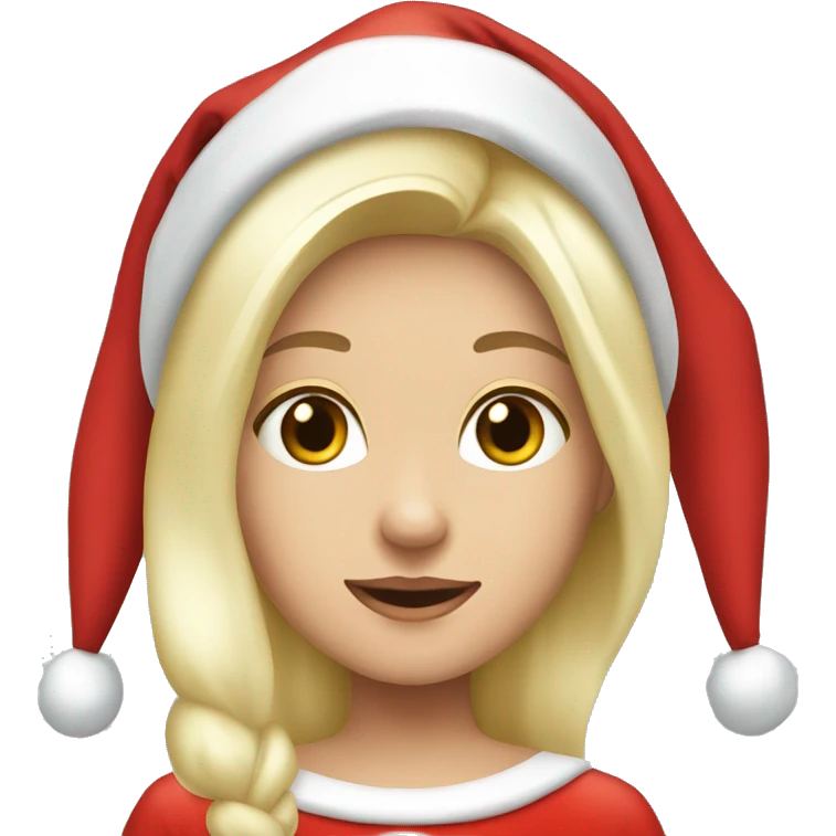 White blond girl as santa claus With hat  emoji
