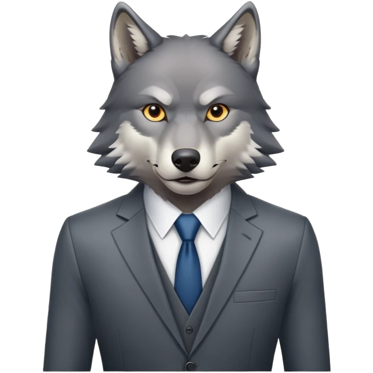 professional wolf wearing a business suit emoji