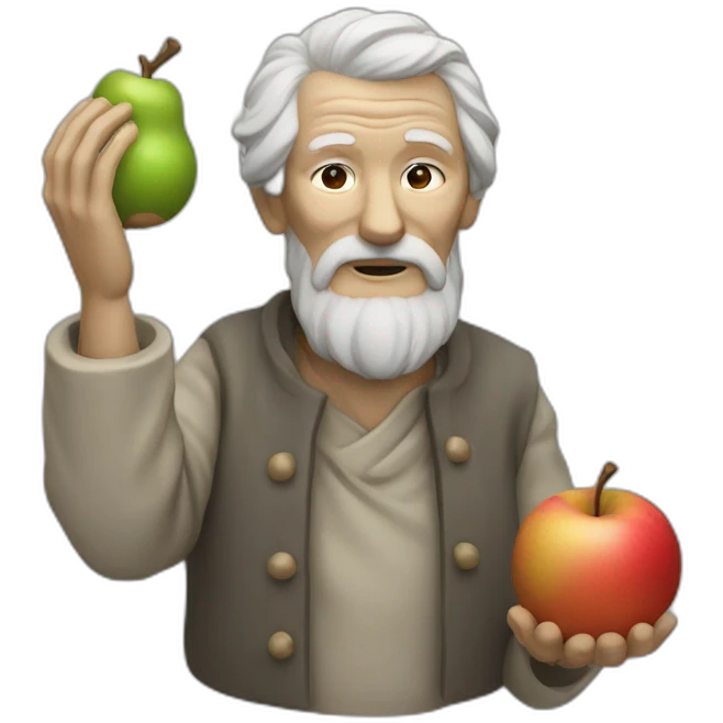 old womanStatue of an old man holding a stone apple in his right hand emoji