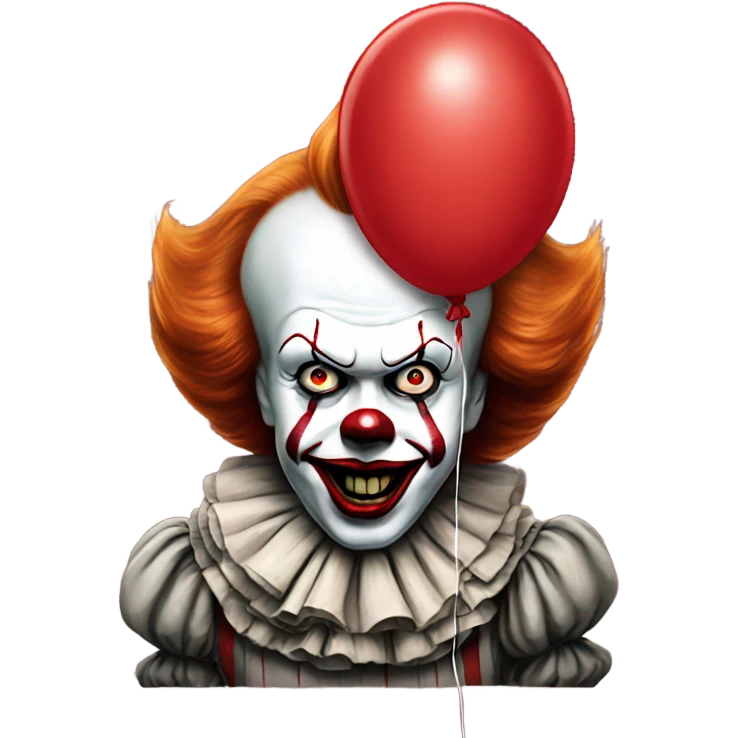 Pennywise emoji with red balloon emoji