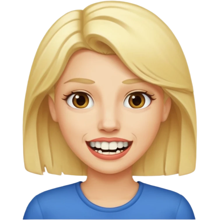 Female beaver buck teeth and blonde hair emoji
