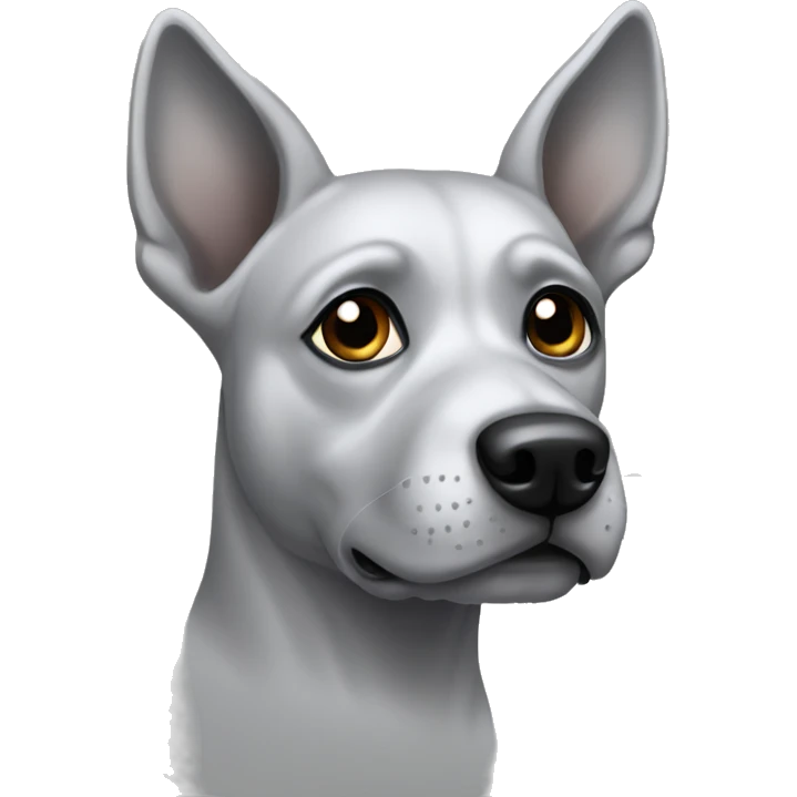Light grey dog with black eyes emoji