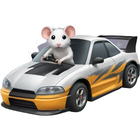 Rat in a drift car emoji
