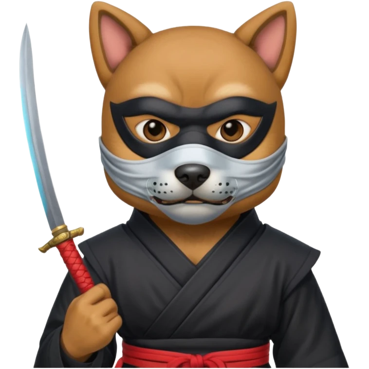 dog japan ancient ninja with small knife emoji