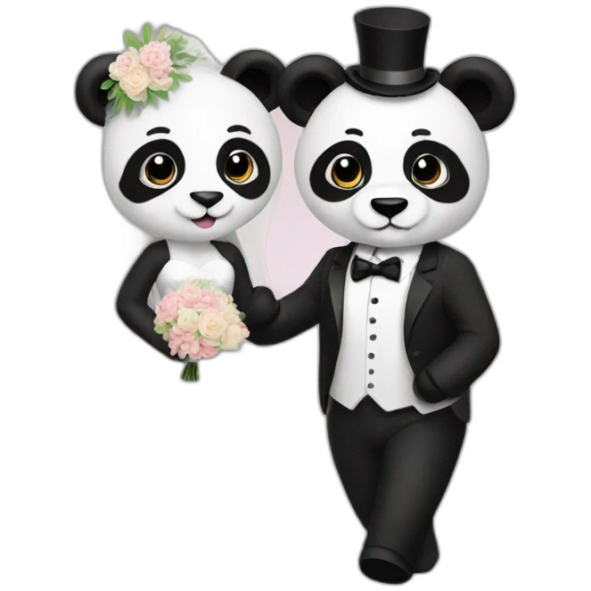 panda wedding emoji