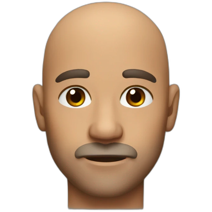 Bald Man stubble brown eyes with Moose antlers emoji