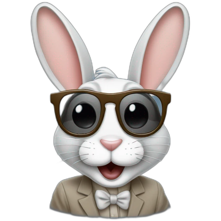 Bugs Bunny con lentes y sonriendo  emoji