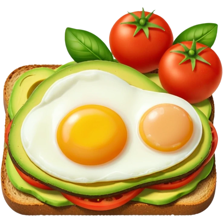 avocado toast with tomatoes and egg  emoji