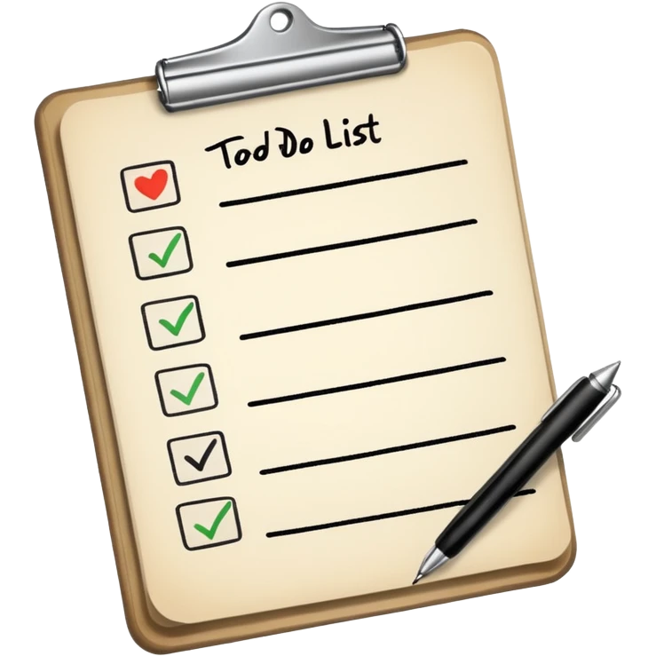 todo list with checkboxes emoji