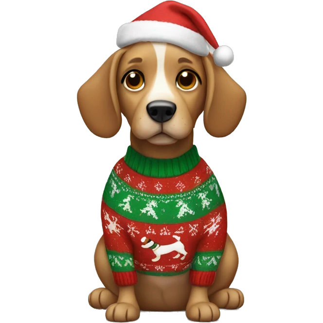 Dog in Christmas sweater  emoji