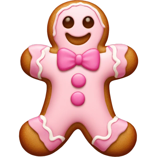 Light pink  gingerbread man emoji