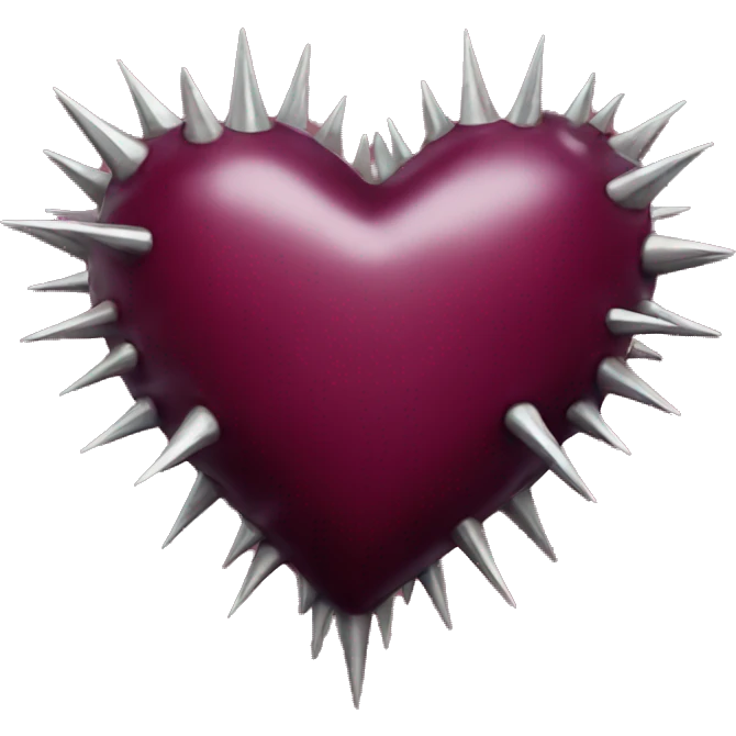 burgandy spiked heart emoji