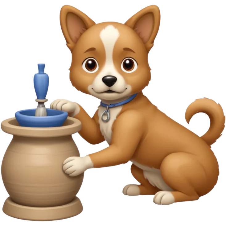 A dog behind Pottery wheel emoji