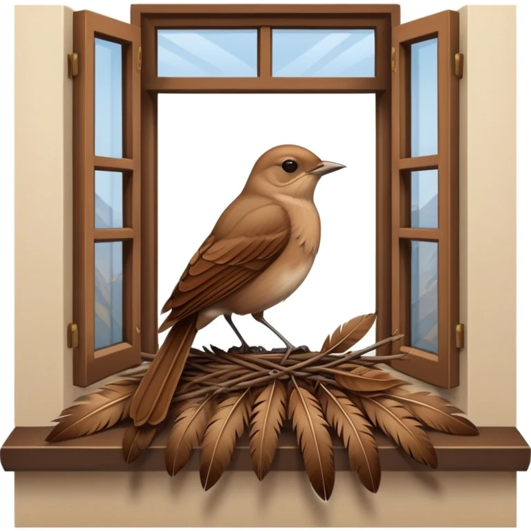 nightingale on open window sill emoji