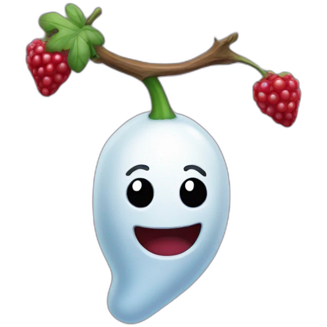 dingle berry hanging from ghost emoji