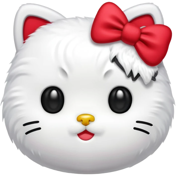 Fait un emoji comme hello kitty à la perfection en dessin normal sans 3d juste la tête  emoji