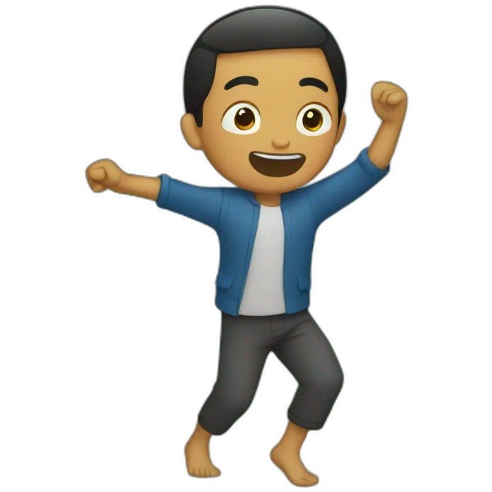 Filipino man dancing in a forest emoji