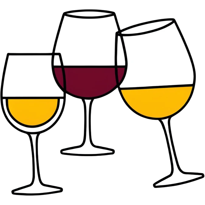 Three wine glasses clinking together  emoji