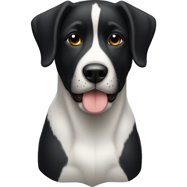 Perro negro con blanco  emoji