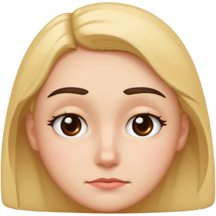 Squinty eyes sad eyebrows and a soft smile emoji
