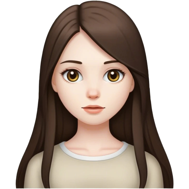 brunette girl with long straight hair emoji