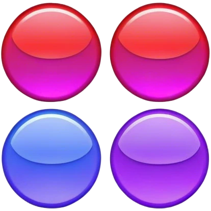 Blue circle on the left big Purple circle in the middle and a red circle on the right emoji