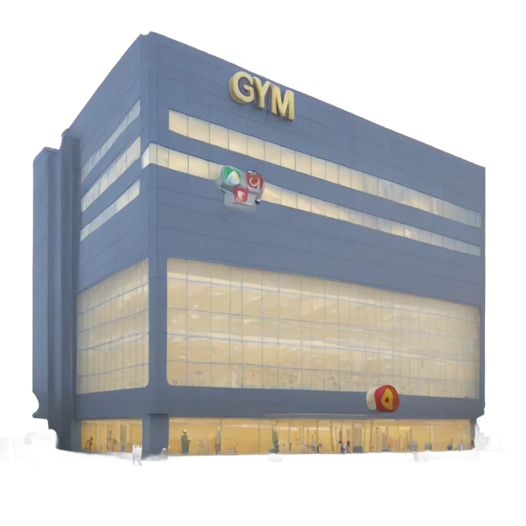 gym building with gym written on it emoji