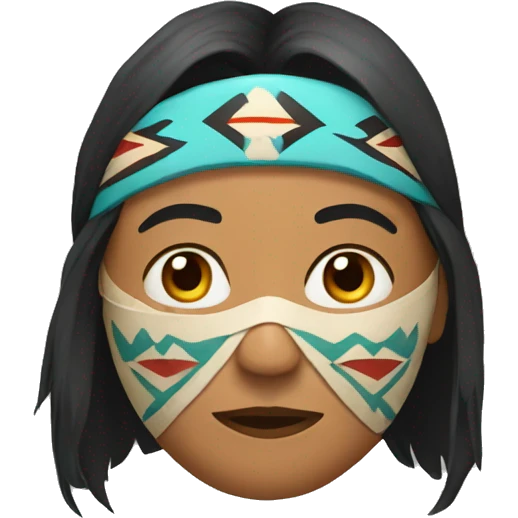native american with a covid mask emoji