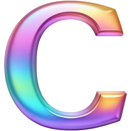Iridescent Font setting icon with letter C emoji
