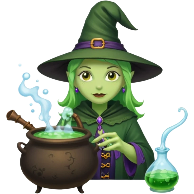 green witch cooking potion emoji