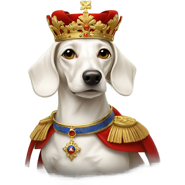 White Dachshund as Russian emperor emoji