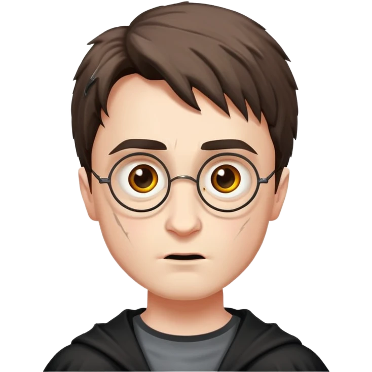 Harry Potter with a lightning scar in the middle of the forehead emoji