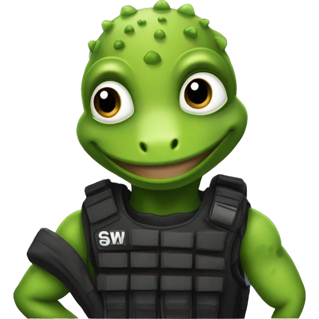a gecko as an S.W.A.T member emoji