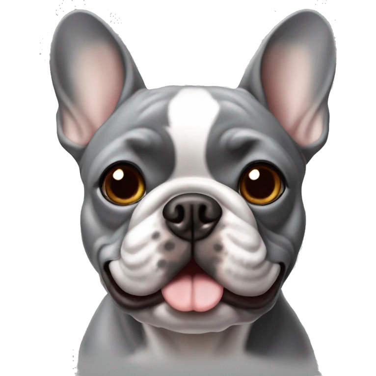French Bulldog in grey with Brown eyes emoji