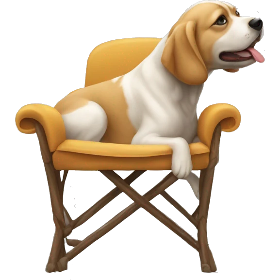 Chien qui mange sur une chaise emoji