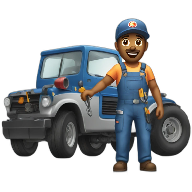 Mechanic loud banging neighbor emoji