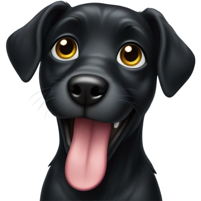Black dog begging for food emoji