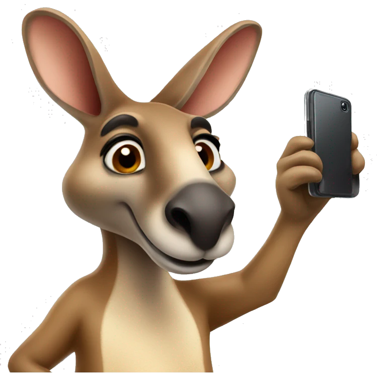 Kangaroo taking selfie emoji