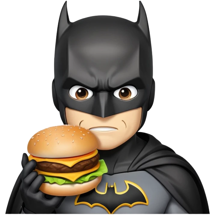 Batman eating hamburger  emoji