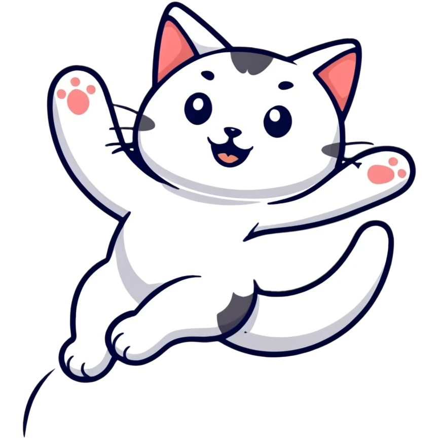 cat flying through the air emoji