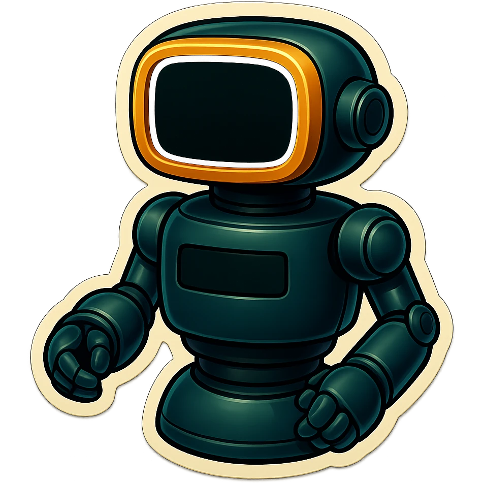 bureaucrat robot with nothing in head area. black screen is in chest  emoji