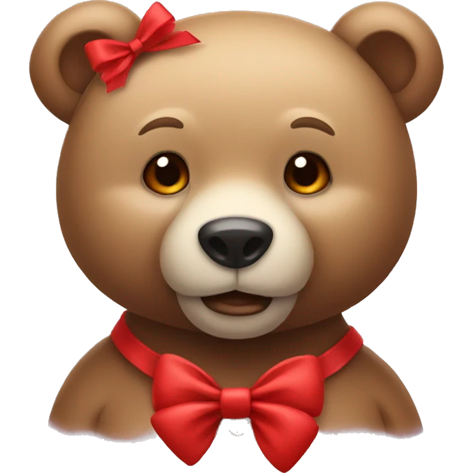 Bear with red bow emoji