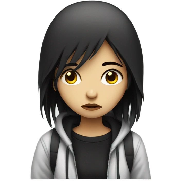 sad emo girl emoji