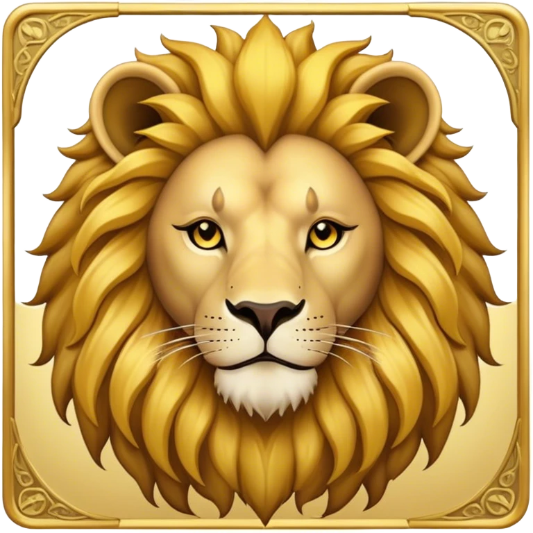 Tarot Card with a lion on it  emoji